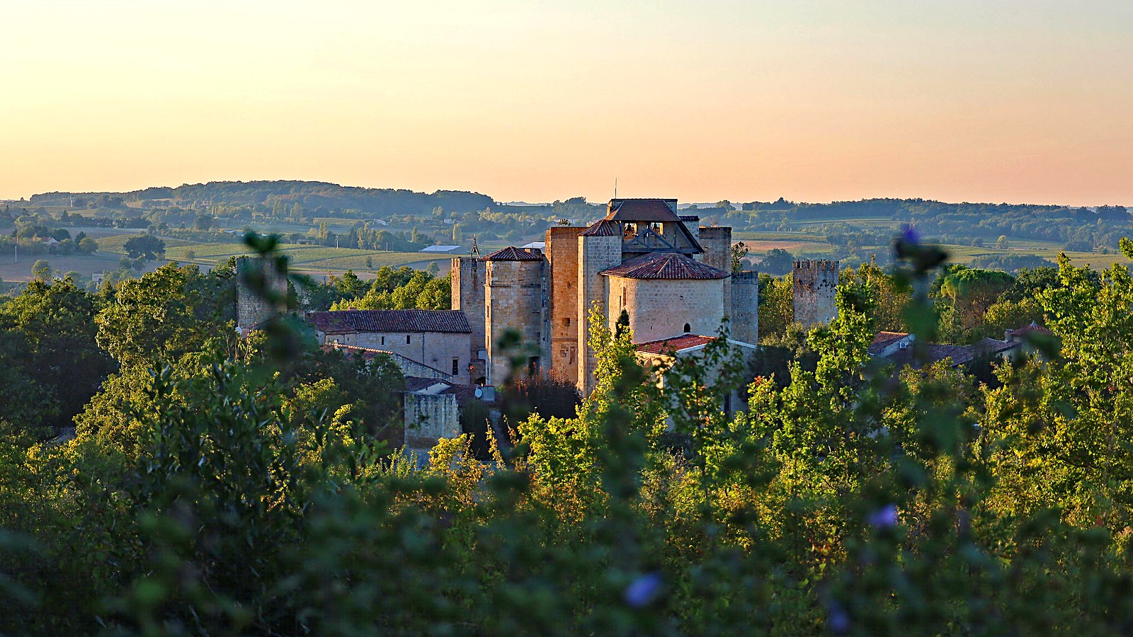 Le village fortifié de Larressingle, dans le Gers, vu depuis le sud