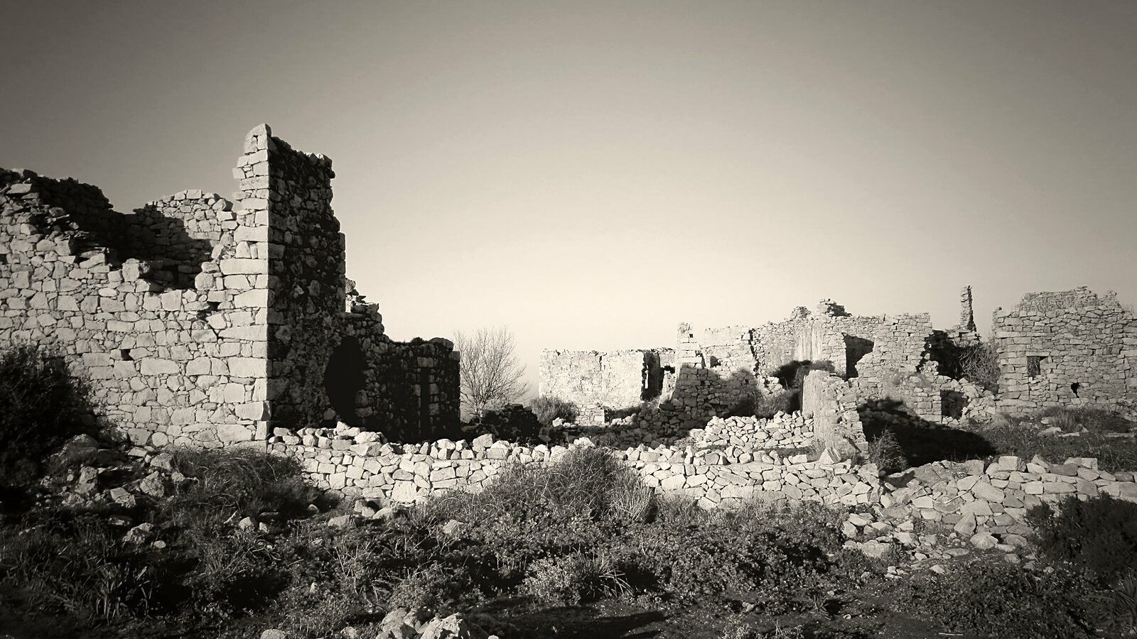Les ruines du village abandonné d'Occi, au-dessus de Lumio en Balagne